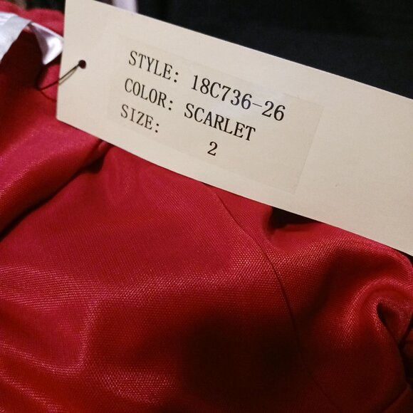 Mikael Aghal, Jersey‎ Knit Layered Party Dress in Red, Size 2, *NWT - Picture 10 of 16